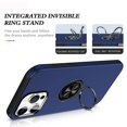 thumbnail image 3 of TopSave "Hidden Series" Solid Color PC Back Combine w/Inner Black TPU Bumper Kickstand Armor Case For iPhone 16 Pro Max (6.9"), Navy Blue, 3 of 3