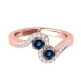 thumbnail image 7 of Mauli Jewels Engagement Rings for Women 1.15 Carat Two Stone Blue Diamond Ring 4 Prong-Setting14K Rose Gold, 7 of 7