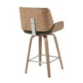 thumbnail image 4 of Tyler Modern Counter Height Swivel Bar Stool with White Wash Finished Wood and Vintage Green Upholstery, 4 of 5