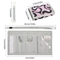 thumbnail image 3 of JIALIOU Nylon Trifold Card Wallet with ID Window Zipper Pocket for Men Women Teen Black Pink White Flow, 3 of 7