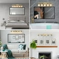 thumbnail image 5 of ACE-LIGHTS,Modern 5-Lights Vanity Bathroom Mirror Light with Clear Glass Shades(Bulbs Not Included),Contemporary Wall Sconce for Bathroom,Dressing Room,Bedroom,Living Room(Golden), 5 of 10