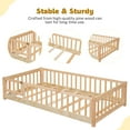 thumbnail image 4 of PAPROOS Twin Size Floor Bed, Solid Wood Toddler Bed with Slat, Fence Guardrail and Door, No Box Spring Needed, Montessori Bed, Twin Bed for Kids, Boys, Girls, Natural, 4 of 10