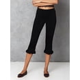 thumbnail image 4 of Pantalones capri para mujer, cintura elástica, largo 3/4, lisos/de lunares, cortos, para uso diario informal., 4 of 9