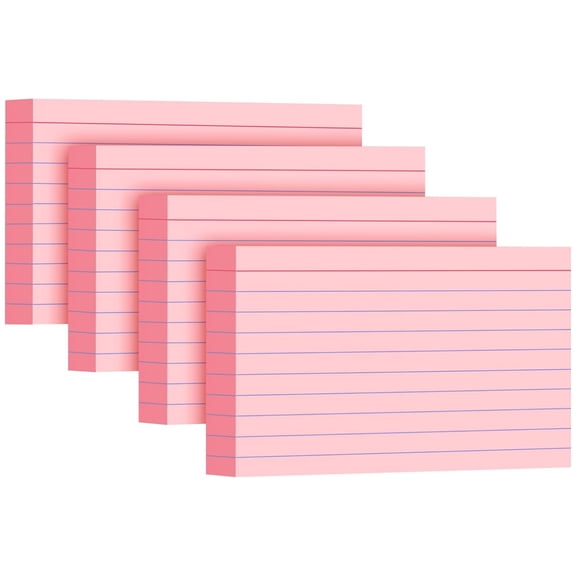 Pink Index Cards 200 Sheets Flash Cards with Lines Note Card Flashcards 3x5 inch Ruled Card Pad Index Note Books Lined Index Note Cards for Studying Supply Home Office,Pink,Topboutique