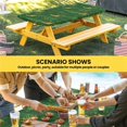 thumbnail image 6 of Christmas Green Table Cloths for 3 Foot Rectangle Tables, Yellow Reindeer Xmas Pine Trees Winter Patio Waterproof Elastic Fitted Tablecloths, Washable Rectangular Table Cover for Camping, 6 of 8