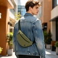 thumbnail image 6 of Sling Bag Men Crossbody Women,Fanny Pack for Men & Women,Fashion Waist Packs with Adjustable Belt,Casual Bag for Travel Hiking Sports Running(Army Green), 6 of 6