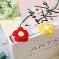 thumbnail image 6 of 7Pcs 7Colors Crochet Flower Bookmarks Handmade Bookmark Embroidered Bookmarks Decorations, 6 of 7