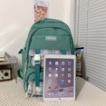 thumbnail image 4 of 1pc Plaid Large Capacity Student Backpack, Simple Solid Color Student Backpack, Women's Men's Backpack, Preppy Large-capacity Travel Backpack, 4 of 5