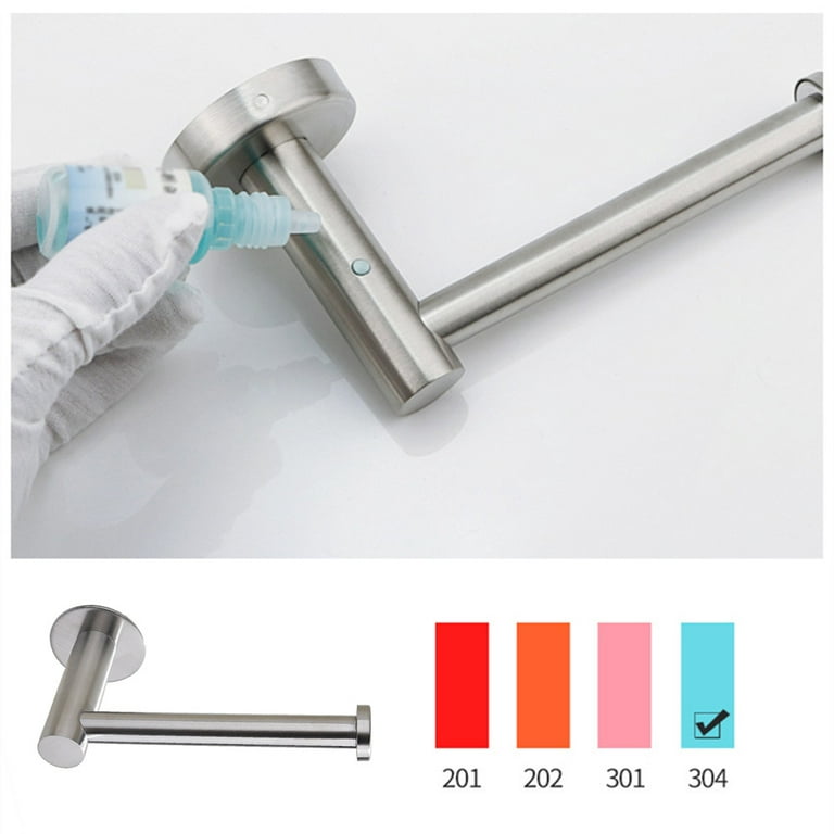 Stainless Steel Paper Towel Holder Long Short Self Adhesive Toilet Roll  Paper Holder No Hole Punch Punch-free