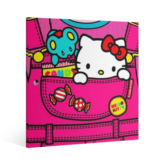 Hello Kitty Canvas Wall Art Cartoon Wall Decor | HD Printed & Wooden framed wall art | Modern Wall Decor for Gift | Kids Room Decor | Made in USA 8x8 Inch