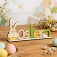 thumbnail image 4 of Homesteed Easter Decorations Farmhouse Bunny Decor Wooden Table Sign Spring Home Mantel Ornament Rustic Indoor Holiday Tray Display, 4 of 9
