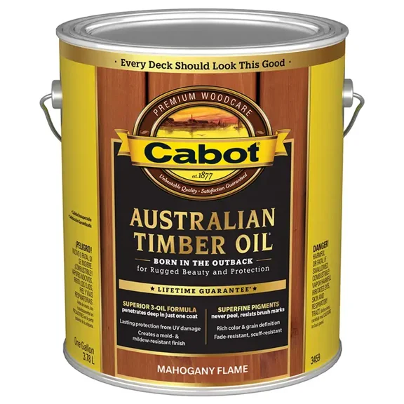 1 gal Cabot 3459 Mahogany Flame Australian Timber Oil Triple Oil Protection