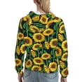 thumbnail image 7 of Fotbe Sunflower 1 Pattern Womens Long Sleeve Hoodie, Pullover Hooded Sweatshirt, Kangaroo Pocket Hoodie with Eye-catching Drawstrings-Small, 7 of 7