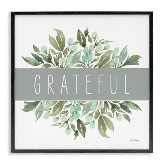 Stupell Industries Grateful Cottage Florals Plants & Flowers Painting Black Framed Art Print Wall Art, 12 x 12