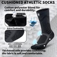 thumbnail image 2 of Mqamex Athletic Compression socks for Men, Cushioned Crew Running Socks 3 Pairs Sizes 6-13, 2 of 7