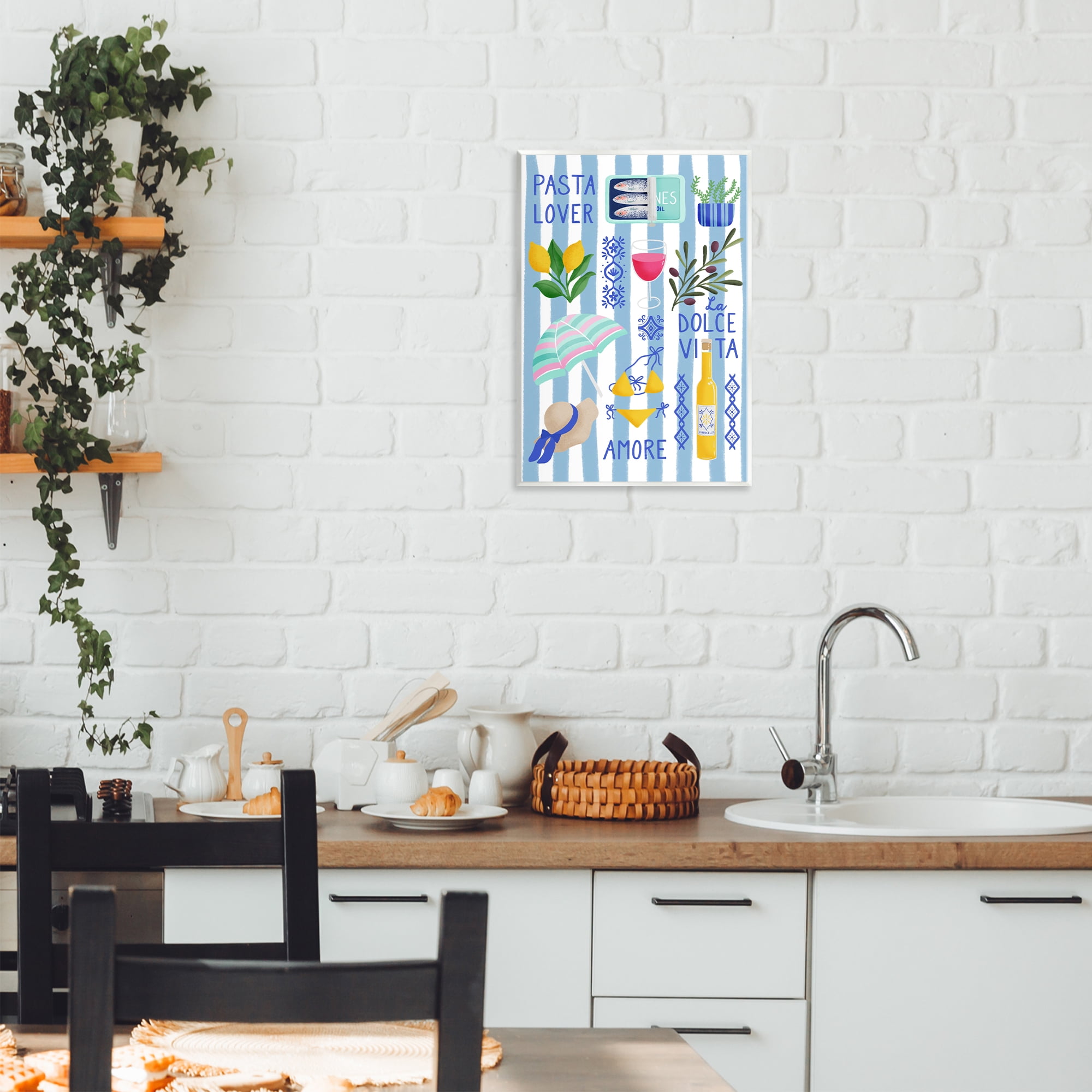 Stupell Industries Pasta Lover Mediterranean Wall Plaque Art, design by Metka Hiti
