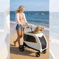 thumbnail image 5 of Gaderth Extra Large Dog Stroller, Extra Large Pet Stroller, 176 Lbs Capacity Pet Stroller with All-Terrain Wheels, Foldable Design & Weather Cover, Dog Wagon with Air Mesh, Foot Brake & Basket, 5 of 6