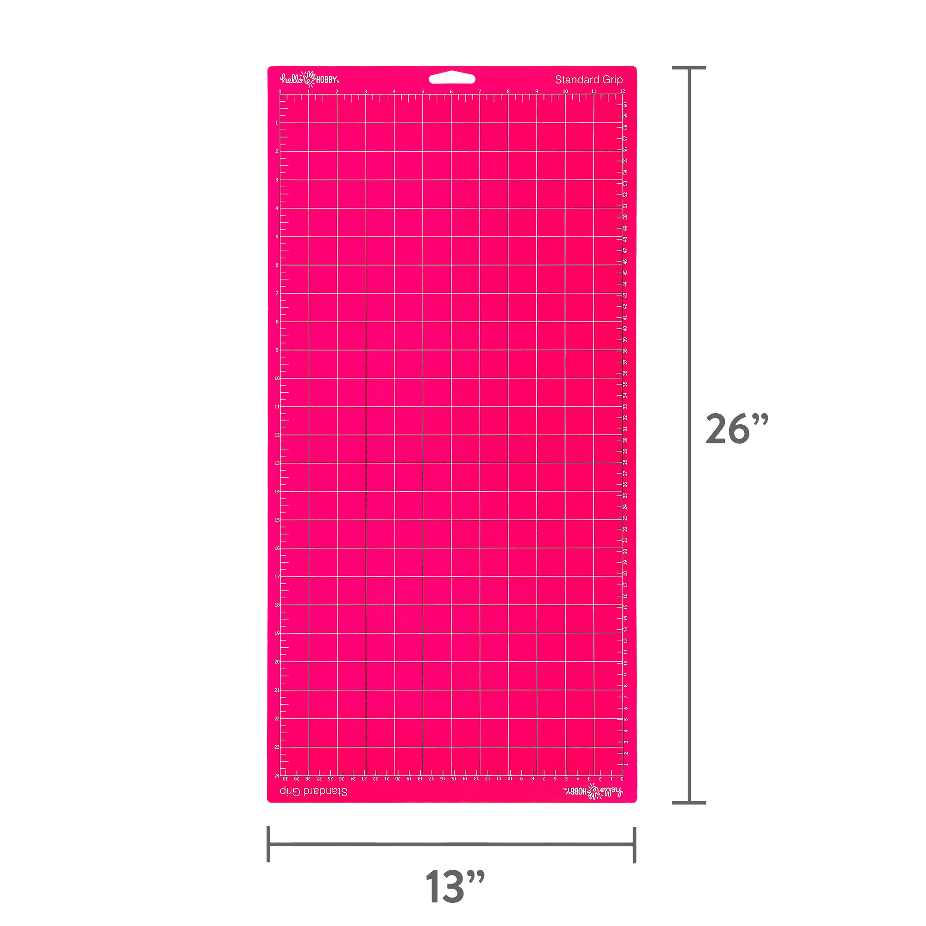 Hello Hobby 12" x 24" Standard Grip Adhesive Cutting Mat, Pink, 2 Count