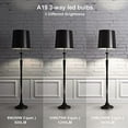 thumbnail image 2 of A19 3 Way LED Light Bulbs 4000K, 30/70/100W Equiv. (6/10/15W), 500/1200/1600LM, E26 Base LED Bulbs for Table Lamps, Desk Lamps, Floor Lamps - 2 Pack, 2 of 7