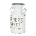 Mainstays Farmers Market Metal Milk Jug Décor with Handles, White, 10.4