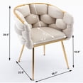 thumbnail image 3 of LoLado Velvet Dining Chairs Set of 2, Modern Accent Chairs with Gold Metal Legs for Dining Room Kitchen Vanity Living Room (Beige), 3 of 10