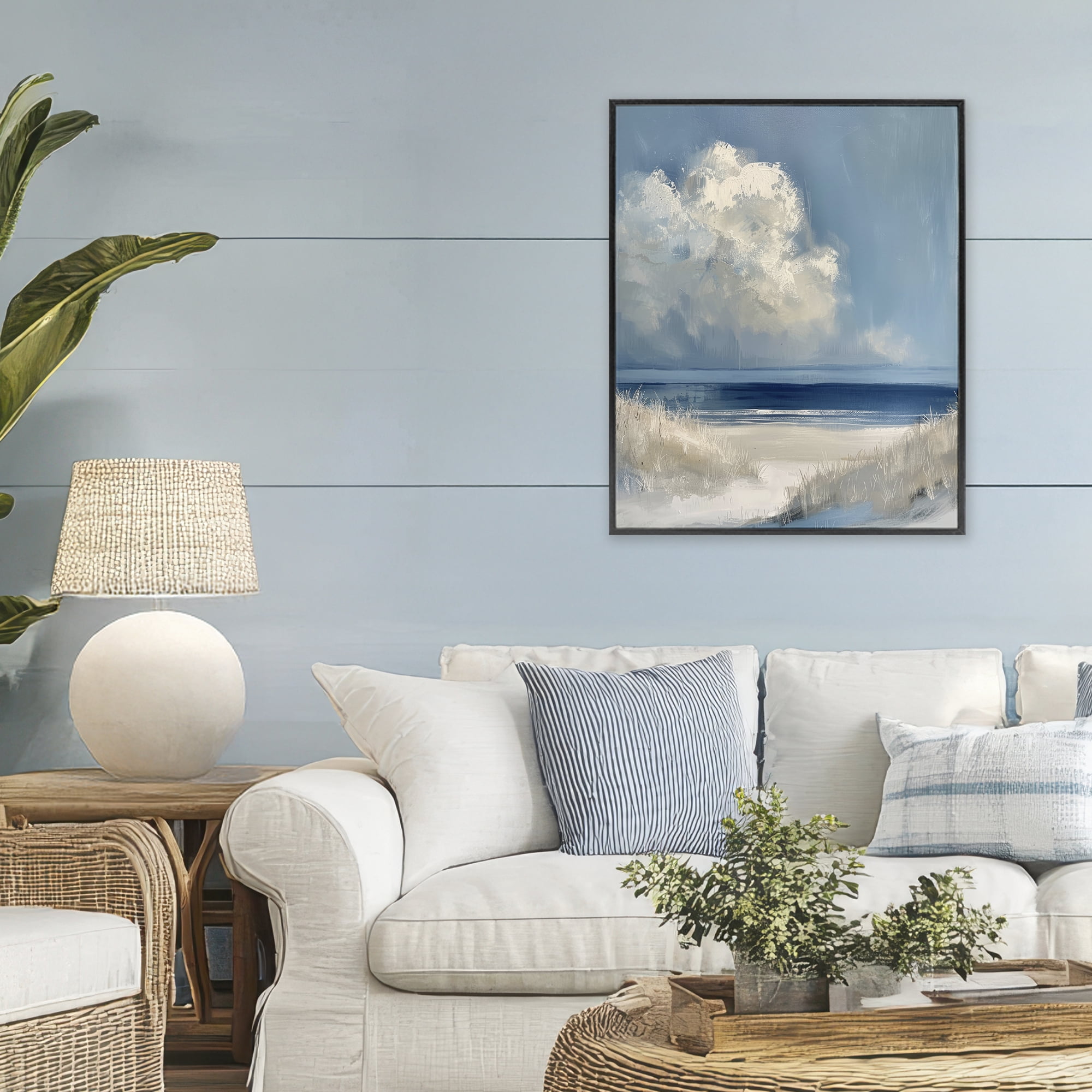 Stupell Industries Dark Waters Ahead Black Framed Giclee Art, design by Petal Prints Design