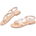 thumbnail image 2 of Ataiwee Women's Flat Slide Sandals - Casual Multiple Straps Criss Cross Thong Flat Summer Shoes., 2 of 7