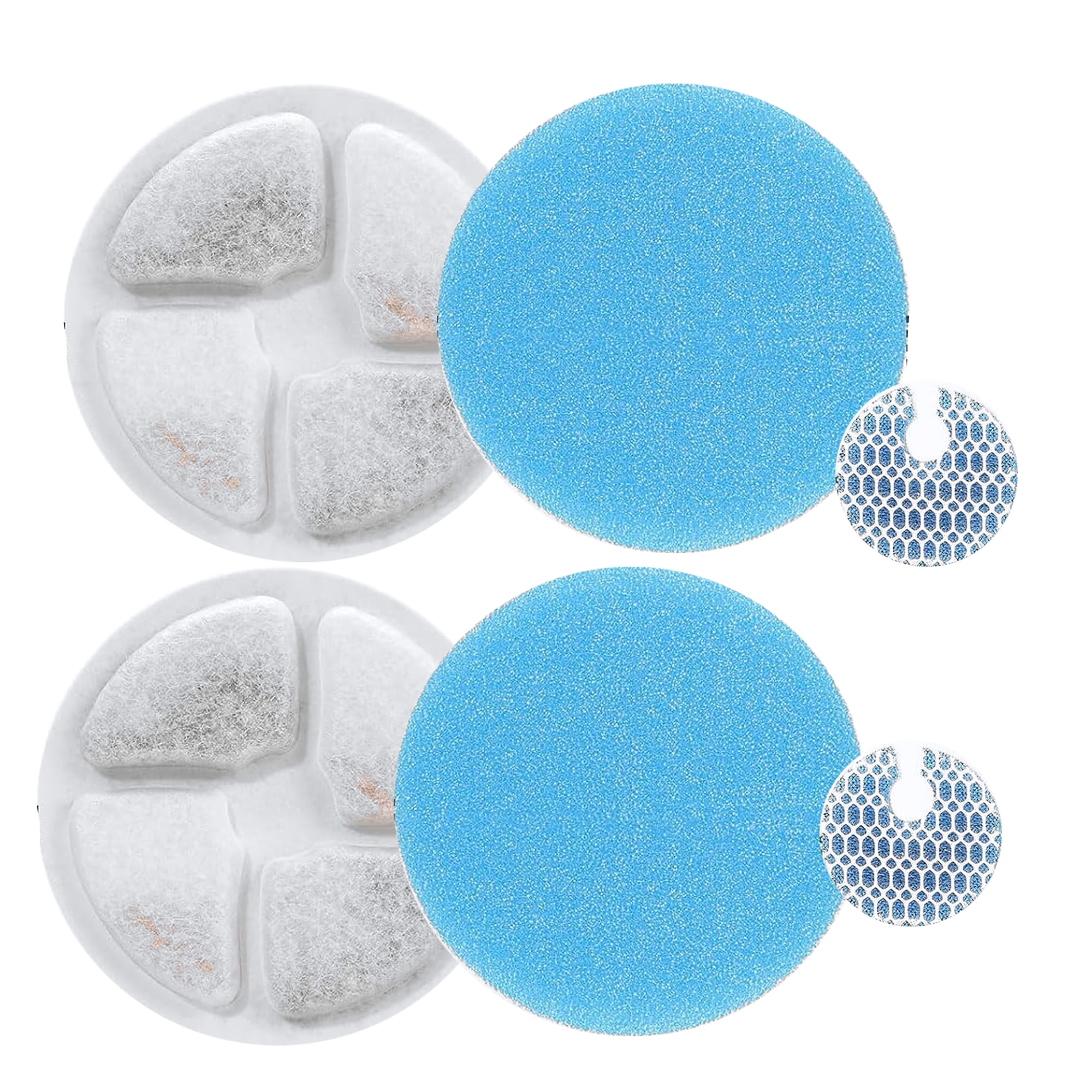Qzbhct Pet Replacement Sponge Filters for Round 2L/67oz Stainless Steel Automatic Cat Water Fountain Foam Filter Dog Drinking(8 Set)