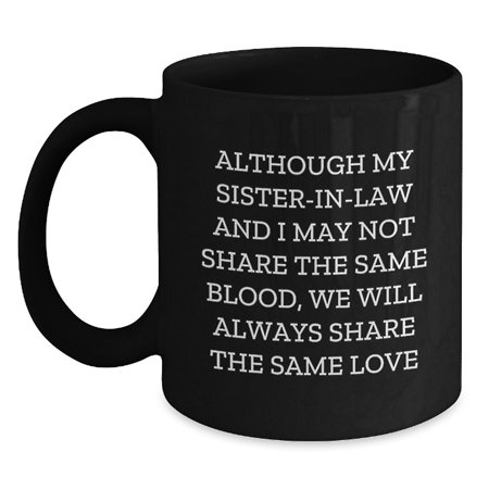 Funny Sister-in-law Gifts from Family, Cute Black Coffee Mug for Sister-in-law, Christmas Unique Gifts for Sister-in-law
