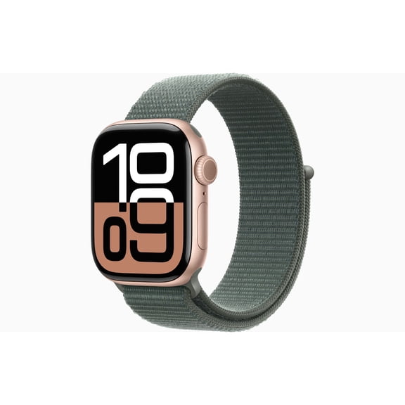 Restored Apple Watch Series 10 GPS Apple OS, Aluminum Case with Sage Sport Loop, Rose Gold/42mm, 1