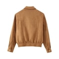 thumbnail image 4 of Womens Fashion Jackets Faux Suede Moto Vintage Zipper Coat Lapel Collar Bomber Jacket Outwear with Multi Pockets (S, Yellow), 4 of 7