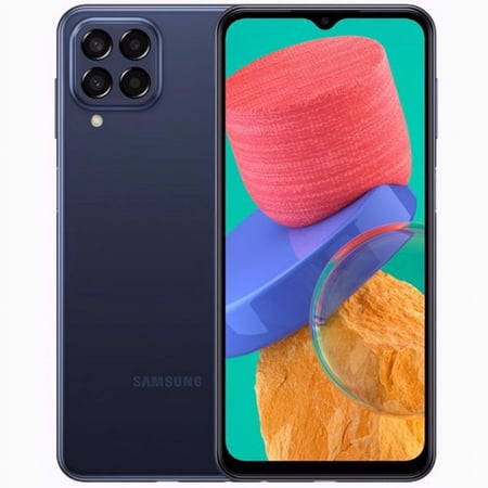 Samsung Galaxy M33 (5G) Dual-SIM 128GB ROM + 8GB RAM (Only GSM | No CDMA) Factory Unlocked 5G Smartphone (Dark Blue) - International Version