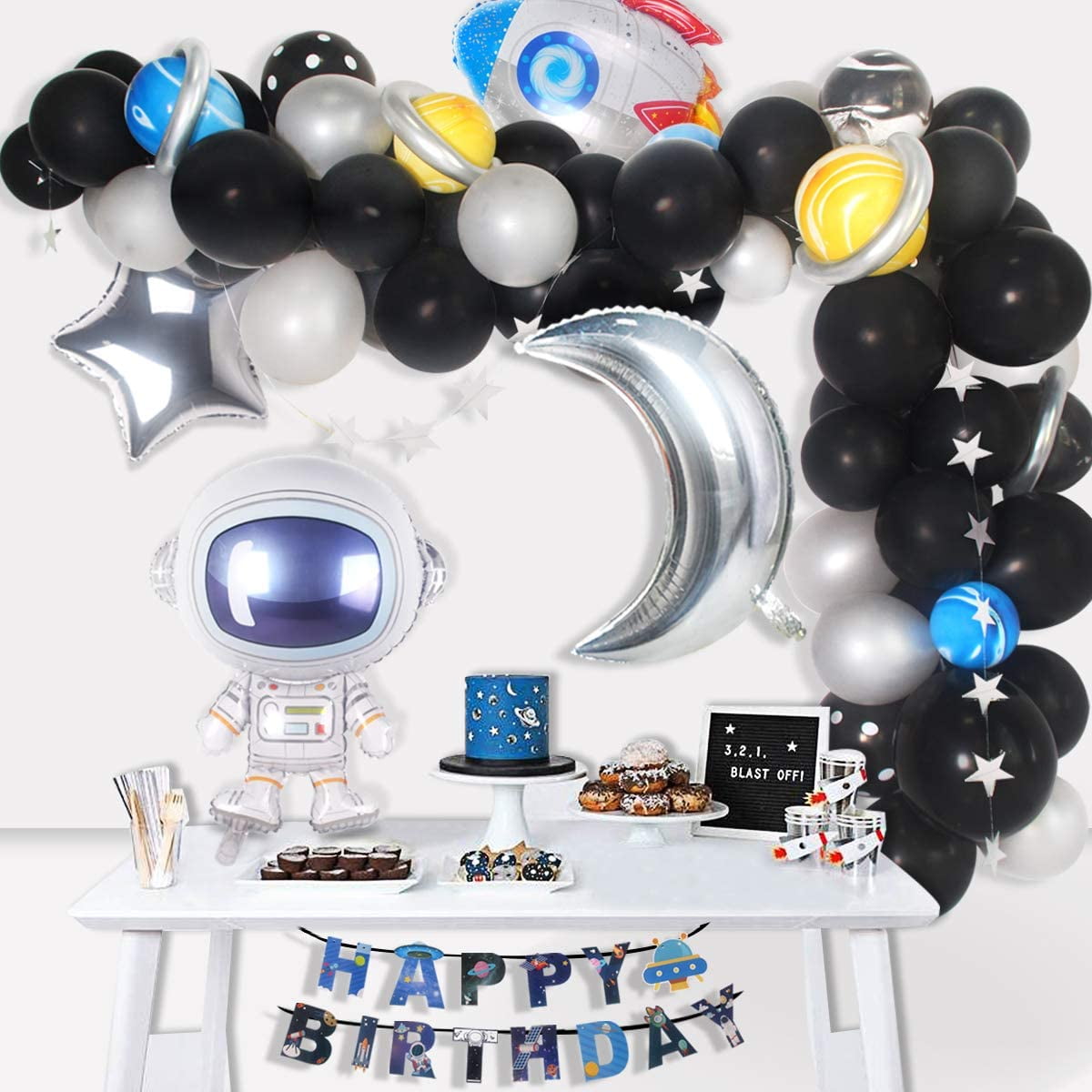 Details about / 5 Pcs Astronaut Rocket Balloon Outer Space Theme Children Birthday Party Decor