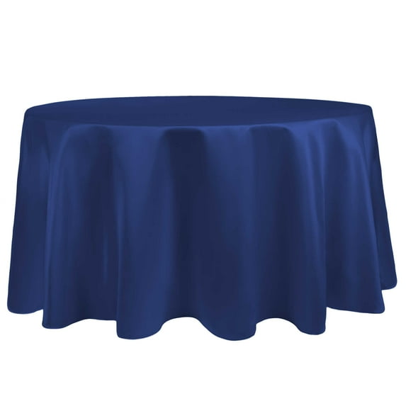 Ultimate Textile (10 Pack) Satin 102-Inch Round Tablecloth - for Wedding, Special Event or Banquet use, Regal Blue