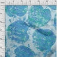 thumbnail image 3 of oneOone Silk Tabby Turquoise Blue Fabric Abstract Leaf Texture Fabric For Sewing Printed Craft Fabric By The Yard 42 Inch Wide, 3 of 4