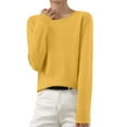 thumbnail image 2 of Yajing Pullover Sweaters for Women S Gold Light Sweaters for Women Long Sleeve Crew Neck Lightweight Soft Knitted Pullover Knitted Blouse, 2 of 6