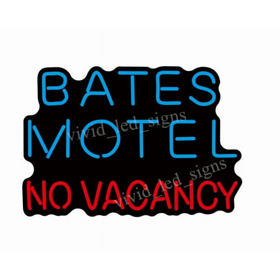 Queen Sense 10" Bates Motel No Vacancy Vivid LED Neon Sign Light Lamp Durable Super Bright 110BMNVNLED