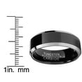 thumbnail image 4 of Metal Masters Mens 8mm Flat Top Two-Tone Black Tungsten Ring Wedding Band, 4 of 7