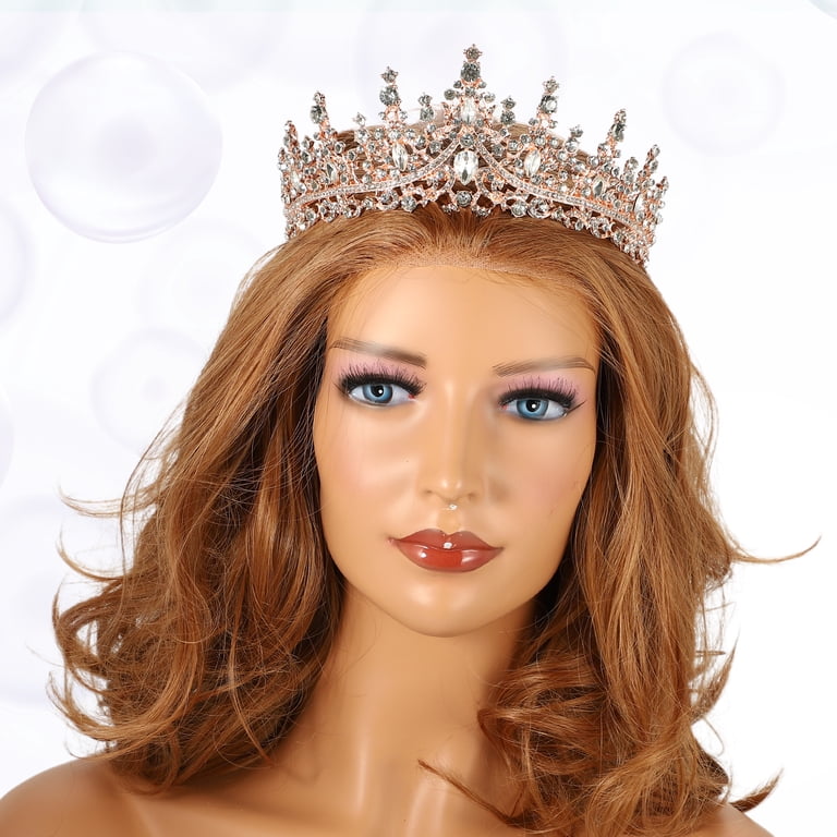Rose Gold and Amber Crystal Tiara Hair Crown - Women\'s Hair Accessory Amazon.com : XMKJCHA Hair Jewelry Crown Tiaras for Women  main image 2