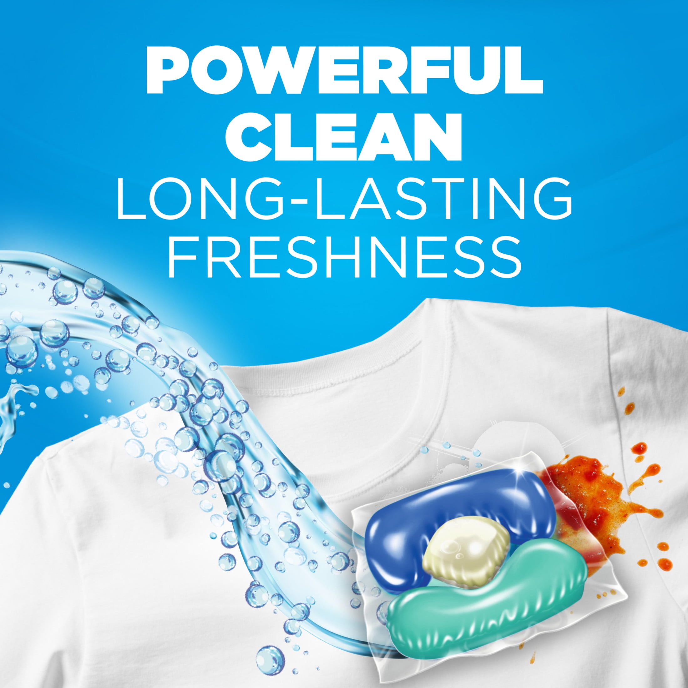 (4 pack) ARM & HAMMER Clean Burst 5-in-1 Laundry Detergent Power Paks, Powerfully Clean, Clean Burst Scent, 42 Count