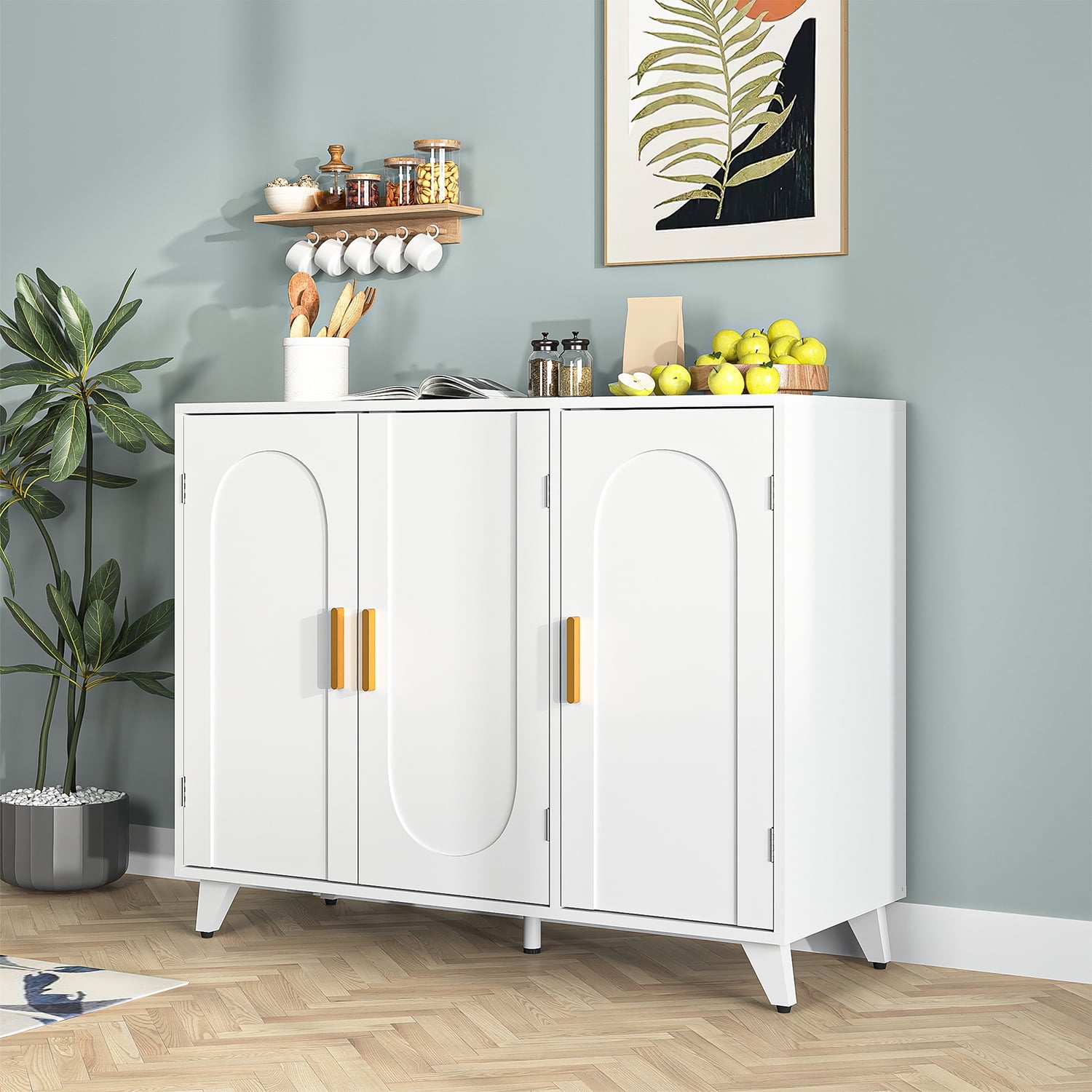 Spaco Elegant Accent Cabinet, Soft-Close Hinges, Versatile for Home Spaco Elegant Accent Cabinet, Soft-Close Hinges, Versatile for Home