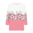 thumbnail image 5 of Bovemsi 2025 Women's Casual Short Sleeve Crew Neck T-Shirt – Basic Solid Color Summer Top, Pink, 3XL, 5 of 5