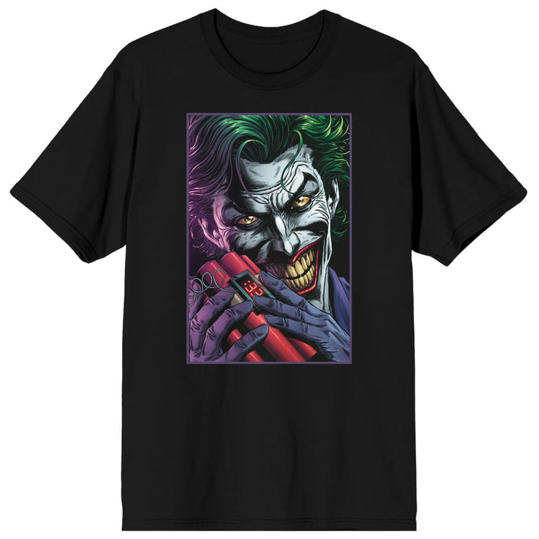 smart Guinness spisekammer Men's Black Batman T-shirt, Joker with TNT-M - Walmart.com