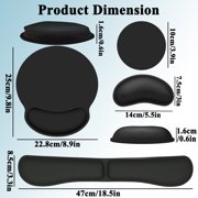 4 Piece Wrist Rest for Keyboard, Ergonomic Mouse Pad with Wrist Rest, 18.5 Memory Foam Wrist Rest Set for Computer, Laptop, Home & Office, Easy Typing Pain Relief