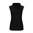 thumbnail image 7 of Womens Tank Tops Summer T Shirts Sleeveless Slim Turtleneck Mock Soft T-Shirt Tank Tops Basic Stretchy Pullover Tops Black 4XL on Clearance, 7 of 7