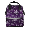 thumbnail image 1 of Easygdp Snowflake Gradient Purple para Bolsa de Bebé de Gran Capacidad con Múltiples Bolsillos, Bolsa de Pañales para Padres, Bolsa de Viaje Organizada y Elegante, 1 of 6