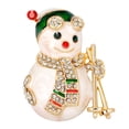 thumbnail image 2 of 3x Encantador Broche de Muñeco de Nieve de Dibujos Animados Accesorios de Insignia de Ramillete de Aleación de Diamantes de Imitación 3 piezas, 2 of 8