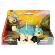 Fisher-Price Imaginext Jurassic World Ankylosaurus Dinosaur Toy with Wheels & Wiggling Motion
