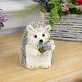 thumbnail image 2 of Northlight Hedgehog Floral Easter Figurine - 5" - Cream and Gray, 2 of 6