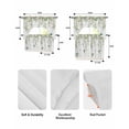 thumbnail image 5 of Green Eucalyptus Leaves Swag Kitchen Curtains Sets for Windows 24 Inch Length, Birds Flowers Spring Watercolor Floral Short Window Curtain Swags Valances and Tiers 3 Piece Set for Cafe/Dining Room, 5 of 5